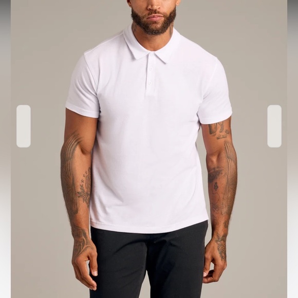 True Classic White Polo Shirt 2XL - Buttery Soft Slim Fit Comfort Tee - Picture 6 of 8